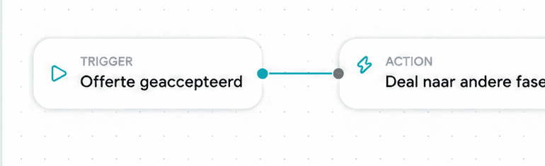 Workflow where an accepted quote moves the deal and notifies the team.